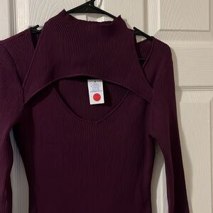 Ladies plus size ribbed knit midi dress